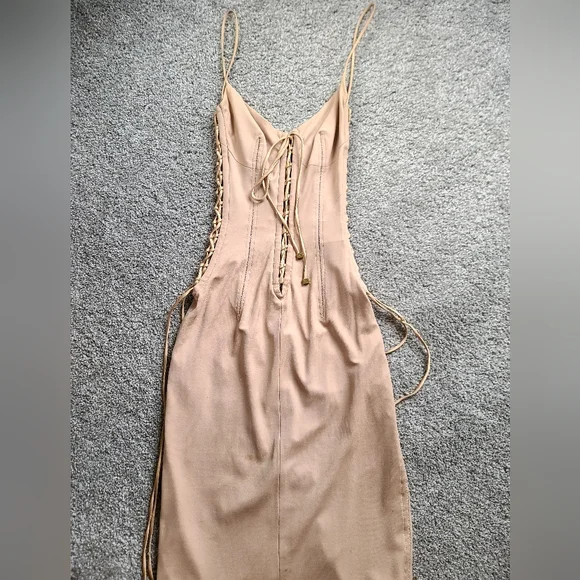 Dolce & Gabbana | Dresses | Dolce Gabbana Nude Laceup Corset Dress |  Poshmark